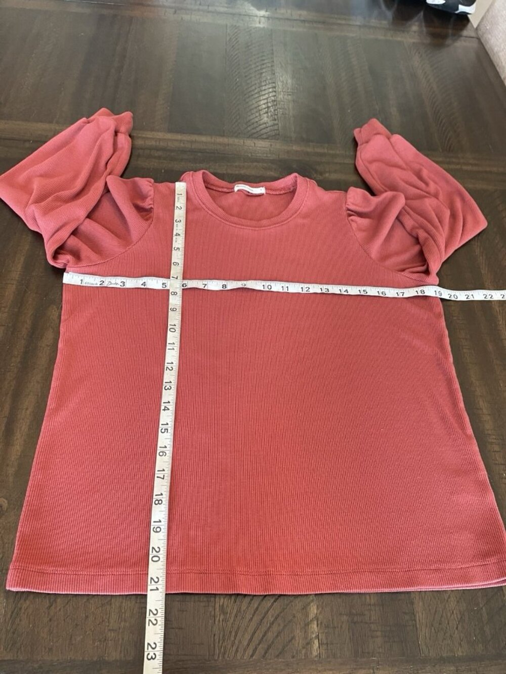 Marine Layer Lexi Rib Puff Sleeve Top Blouse Size Small - Picture 8 of 10